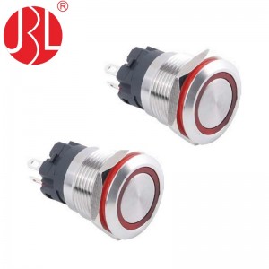 19mm waterproof flat panel mount LED Push Button Switch self lock non lock Anti Vandal Switch