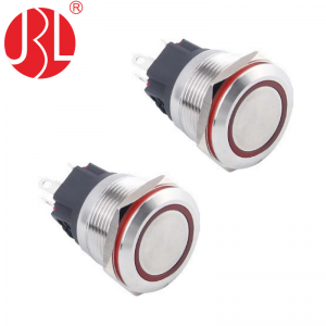 22mm waterproof flat panel mount LED Push Button Switch self lock non lock Anti Vandal Switch