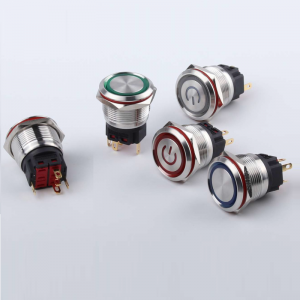 22mm waterproof flat panel mount LED Push Button Switch self lock non lock Anti Vandal Switch